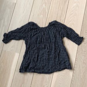 Makie Lightweight 3/4 sleeve checked cotton tunic